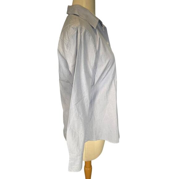 J.Crew 100% Cotton Women's Pin Stripe Button Down Kathryn Slim Fit Medium Blue - Picture 5 of 10